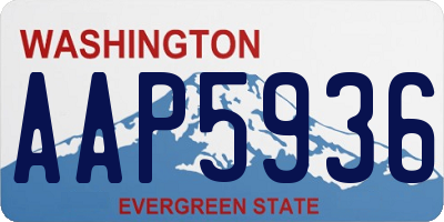 WA license plate AAP5936