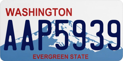 WA license plate AAP5939
