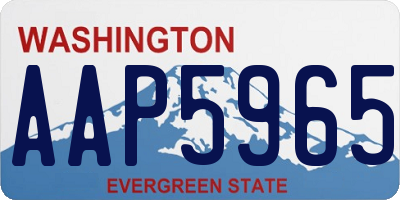 WA license plate AAP5965