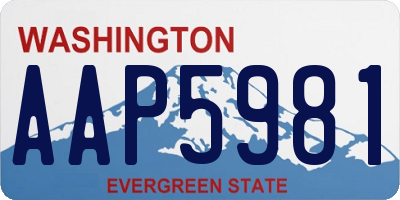 WA license plate AAP5981
