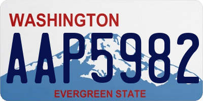 WA license plate AAP5982