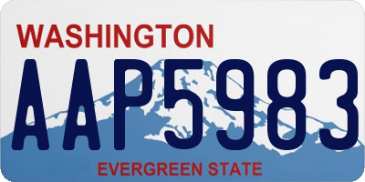 WA license plate AAP5983