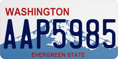 WA license plate AAP5985