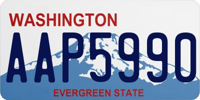 WA license plate AAP5990