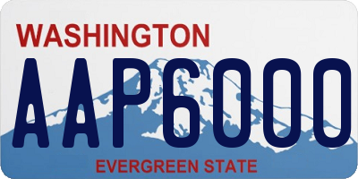 WA license plate AAP6000
