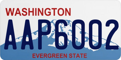 WA license plate AAP6002