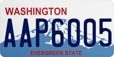WA license plate AAP6005