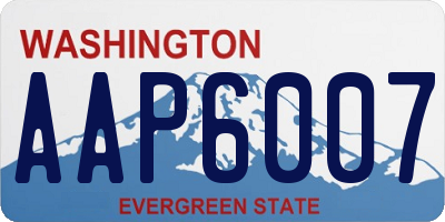 WA license plate AAP6007