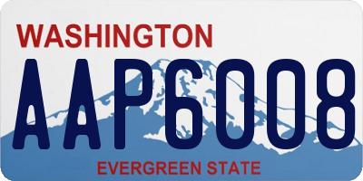 WA license plate AAP6008