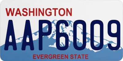 WA license plate AAP6009