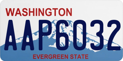 WA license plate AAP6032