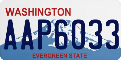 WA license plate AAP6033