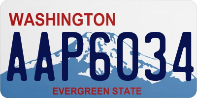 WA license plate AAP6034