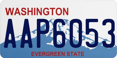 WA license plate AAP6053