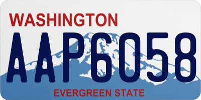 WA license plate AAP6058