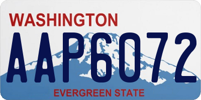 WA license plate AAP6072