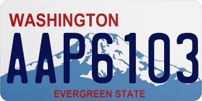 WA license plate AAP6103