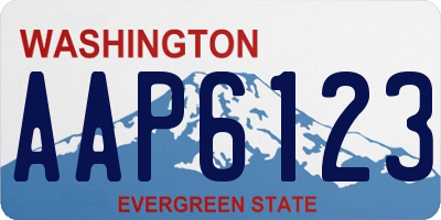 WA license plate AAP6123