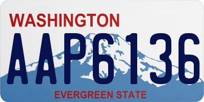 WA license plate AAP6136