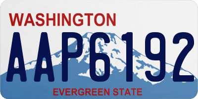 WA license plate AAP6192