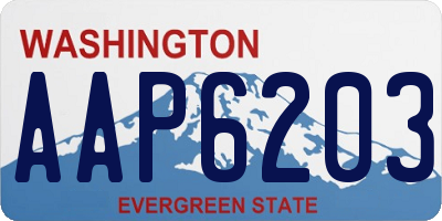 WA license plate AAP6203