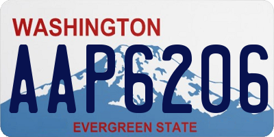WA license plate AAP6206