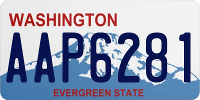 WA license plate AAP6281