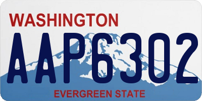 WA license plate AAP6302