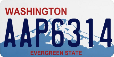 WA license plate AAP6314