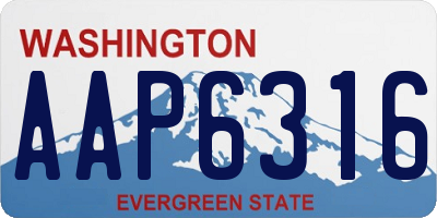 WA license plate AAP6316