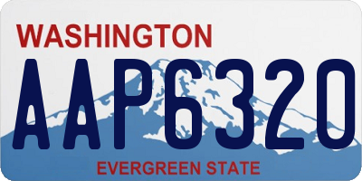 WA license plate AAP6320