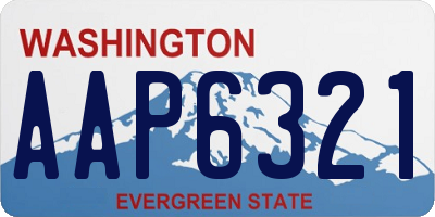 WA license plate AAP6321