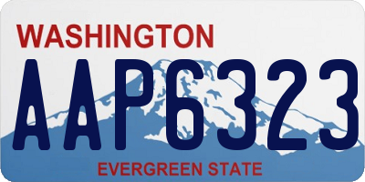 WA license plate AAP6323