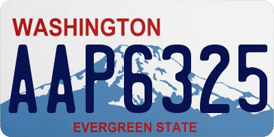 WA license plate AAP6325