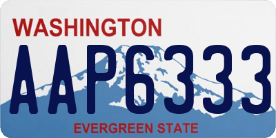 WA license plate AAP6333