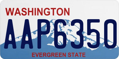 WA license plate AAP6350