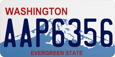 WA license plate AAP6356