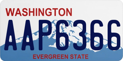 WA license plate AAP6366