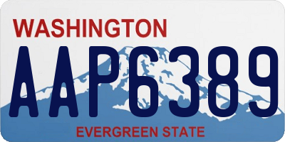 WA license plate AAP6389