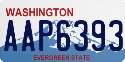 WA license plate AAP6393