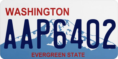 WA license plate AAP6402
