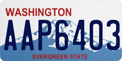 WA license plate AAP6403