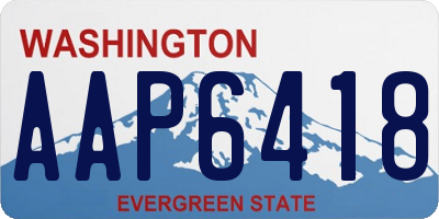 WA license plate AAP6418