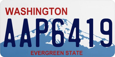 WA license plate AAP6419