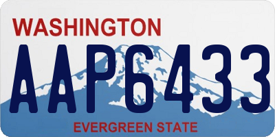 WA license plate AAP6433