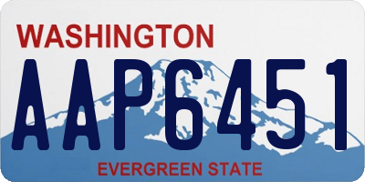 WA license plate AAP6451