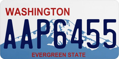 WA license plate AAP6455