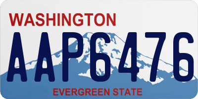 WA license plate AAP6476