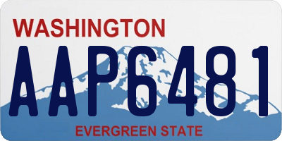 WA license plate AAP6481