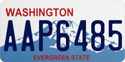 WA license plate AAP6485